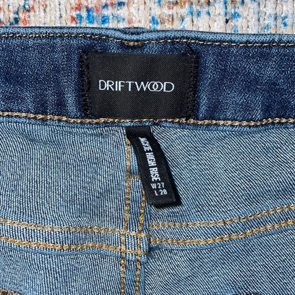Driftwood Jackie High Rise Embroidered Jeans in Rosie Santina SZ W27 L28 EUC - Picture 5 of 7